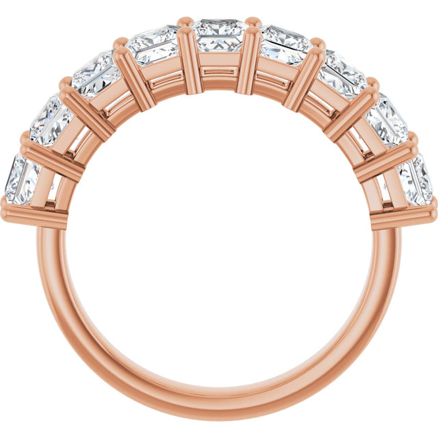 14K Gold Square Lab-Grown Diamond Shared-Prong Anniversary Band – 3/4–2 1/4 CTW - Rose Gold - view 2