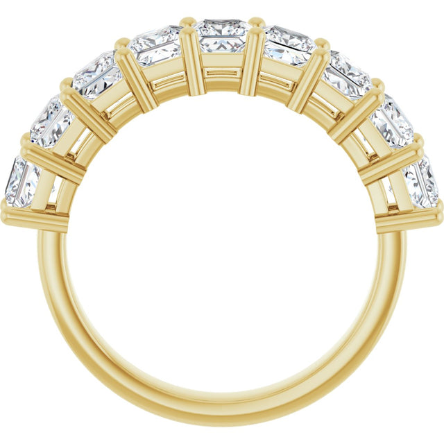 14K Gold Square Lab-Grown Diamond Shared-Prong Anniversary Band – 3/4–2 1/4 CTW - Yellow Gold - view 2