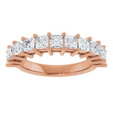14K Gold Square Lab-Grown Diamond Shared-Prong Anniversary Band – 3/4–2 1/4 CTW - Rose Gold - view 3
