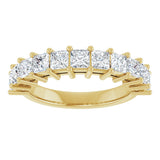 14K Gold Square Lab-Grown Diamond Shared-Prong Anniversary Band – 3/4–2 1/4 CTW - Yellow Gold - view 3