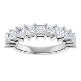 14K Gold Square Lab-Grown Diamond Shared-Prong Anniversary Band – 3/4–2 1/4 CTW - White Gold - view 3