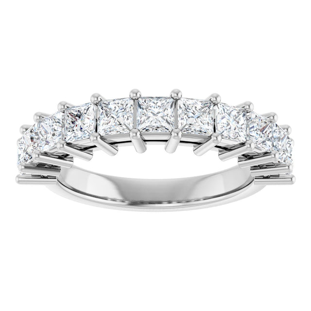 Platinum Square Lab-Grown Diamond Shared-Prong Anniversary Band – 3/4–2 1/4 CTW - view 3