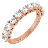 14K Gold Round Natural Diamond Shared-Prong Anniversary Band – 1 CTW - Rose Gold