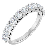 14K Gold Round Lab-Grown Diamond Shared-Prong Anniversary Band – 1–2 1/6 CTW - White Gold