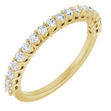 14K Gold Round Natural Diamond Shared-Prong Anniversary Band – 1/3–3/4 CTW - Yellow Gold
