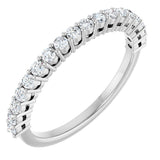 14K Gold Round Natural Diamond Shared-Prong Anniversary Band – 1/3–3/4 CTW - White Gold
