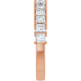 14K Gold Square Lab-Grown Diamond Shared-Prong Anniversary Band – 3/4–2 1/4 CTW - Rose Gold - view 4