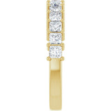 14K Gold Square Lab-Grown Diamond Shared-Prong Anniversary Band – 3/4–2 1/4 CTW - Yellow Gold - view 4