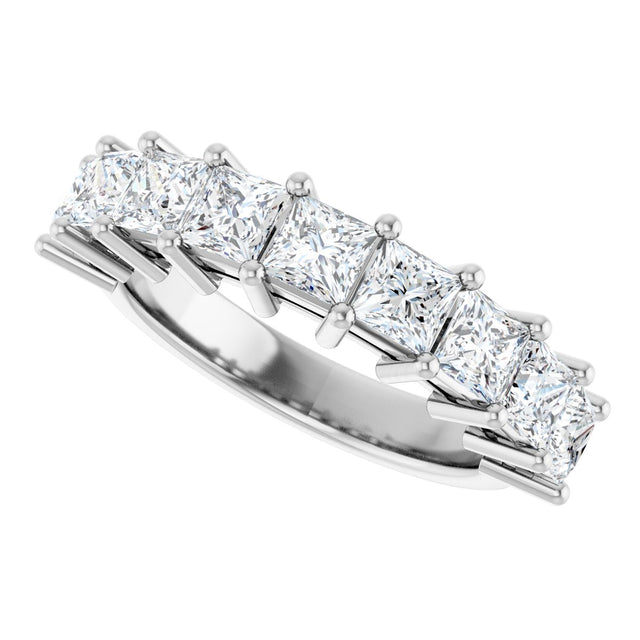 Platinum Square Lab-Grown Diamond Shared-Prong Anniversary Band – 3/4–2 1/4 CTW - view 5