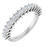 14K Gold Square Lab-Grown Diamond Shared-Prong Anniversary Band – 3/4–2 1/4 CTW - White Gold