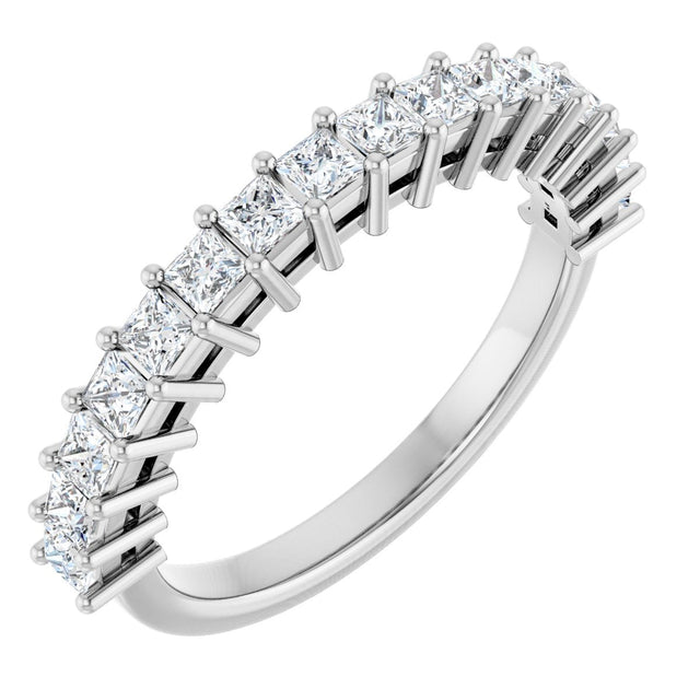 Platinum Square Lab-Grown Diamond Shared-Prong Anniversary Band – 3/4–2 1/4 CTW