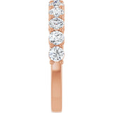 14K Gold Round Lab-Grown Diamond Shared-Prong Anniversary Band – 1–2 1/6 CTW - Rose Gold - view 4