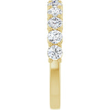 14K Gold Round Lab-Grown Diamond Shared-Prong Anniversary Band – 1–2 1/6 CTW - Yellow Gold - view 4