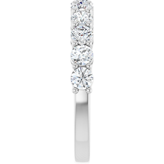 Platinum Round Lab-Grown Diamond Shared-Prong Anniversary Band – 1/3–2 1/6 CTW - view 4
