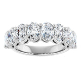 Platinum Oval Natural Diamond Shared-Prong Anniversary Band – 2 3/4–3 CTW - view 3