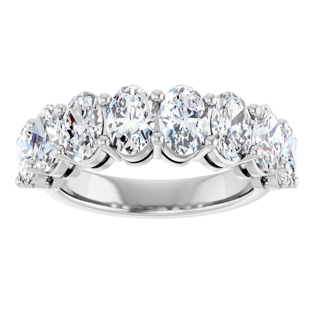 Platinum Oval Natural Diamond Shared-Prong Anniversary Band – 2 3/4–3 CTW - view 3