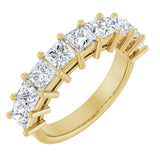 14K Gold Square Lab-Grown Diamond Shared-Prong Anniversary Band – 3/4–2 1/4 CTW - Yellow Gold