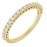 14K Gold Round Natural Diamond Shared-Prong Anniversary Band – 1/3–3/4 CTW - Yellow Gold