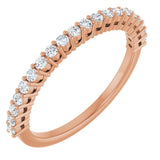 14K Gold Round Lab-Grown Diamond Shared-Prong Anniversary Band – 1/3–1/2 CTW - Rose Gold