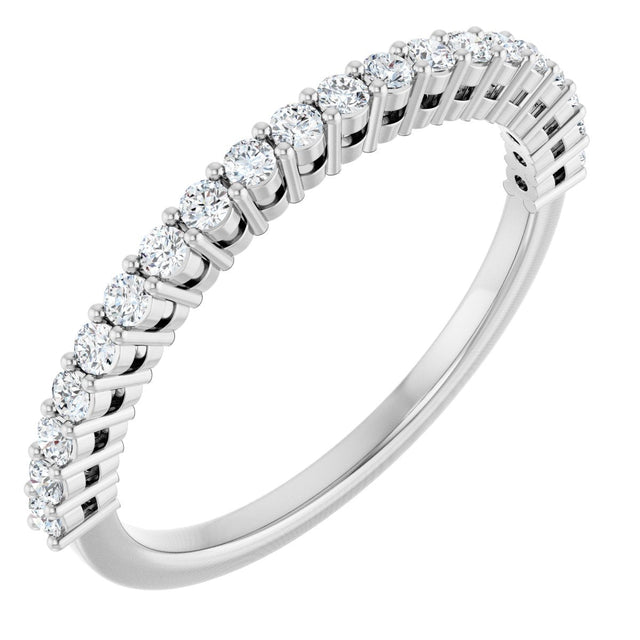 Platinum Round Natural Diamond Shared-Prong Anniversary Band – 1/4–1 CTW
