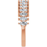 14K Gold Marquise Lab-Grown Diamond Shared-Prong Anniversary Band – 1 1/8 CTW - Rose Gold - view 4