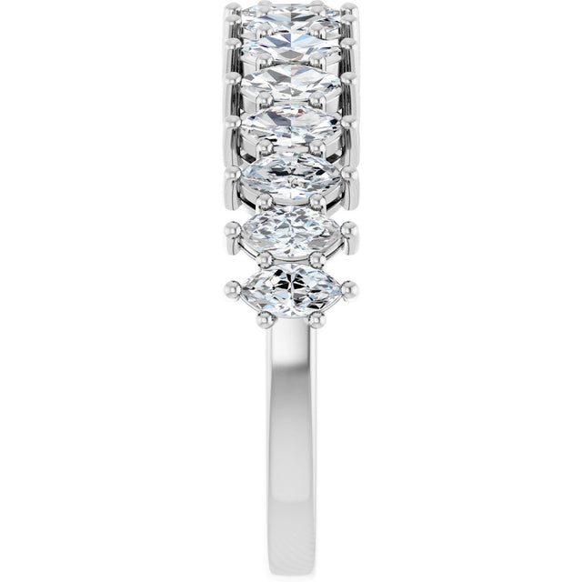 Platinum Marquise Lab-Grown Diamond Shared-Prong Anniversary Band – 1 1/8 CTW - view 4
