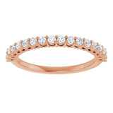 14K Gold Round Lab-Grown Diamond Shared-Prong Anniversary Band – 1/3–1/2 CTW - Rose Gold - view 3