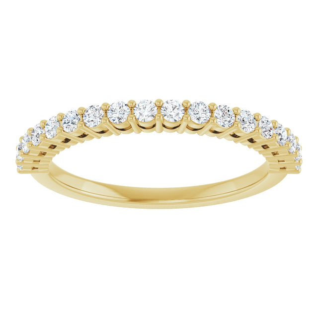 14K Gold Round Lab-Grown Diamond Shared-Prong Anniversary Band – 1/3–1/2 CTW - Yellow Gold - view 3