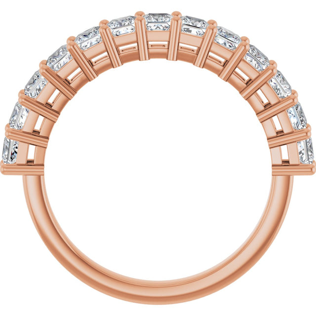 14K Gold Square Lab-Grown Diamond Shared-Prong Anniversary Band – 3/4–2 1/4 CTW - Rose Gold - view 2