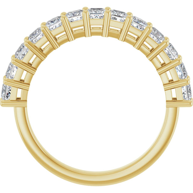 14K Gold Square Lab-Grown Diamond Shared-Prong Anniversary Band – 3/4–2 1/4 CTW - Yellow Gold - view 2