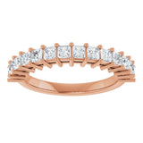 14K Gold Square Lab-Grown Diamond Shared-Prong Anniversary Band – 3/4–2 1/4 CTW - Rose Gold - view 3