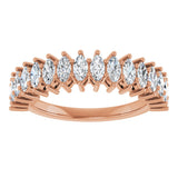 14K Gold Marquise Lab-Grown Diamond Shared-Prong Anniversary Band – 1 1/8 CTW - Rose Gold - view 3