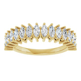 14K Gold Marquise Lab-Grown Diamond Shared-Prong Anniversary Band – 1 1/8 CTW - Yellow Gold - view 3