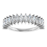 Platinum Marquise Lab-Grown Diamond Shared-Prong Anniversary Band – 1 1/8 CTW - view 3