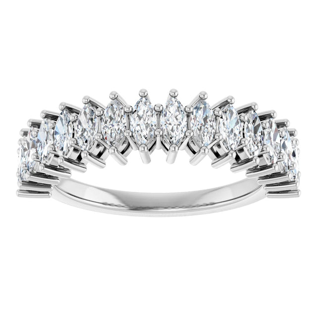 Platinum Marquise Lab-Grown Diamond Shared-Prong Anniversary Band – 1 1/8 CTW - view 3