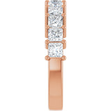 14K Gold Square Lab-Grown Diamond Shared-Prong Anniversary Band – 3/4–2 1/4 CTW - Rose Gold - view 4
