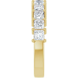 14K Gold Square Lab-Grown Diamond Shared-Prong Anniversary Band – 3/4–2 1/4 CTW - Yellow Gold - view 4