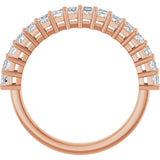 14K Gold Square Lab-Grown Diamond Shared-Prong Anniversary Band – 3/4–2 1/4 CTW - Rose Gold - view 2