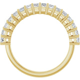 14K Gold Square Lab-Grown Diamond Shared-Prong Anniversary Band – 3/4–2 1/4 CTW - Yellow Gold - view 2