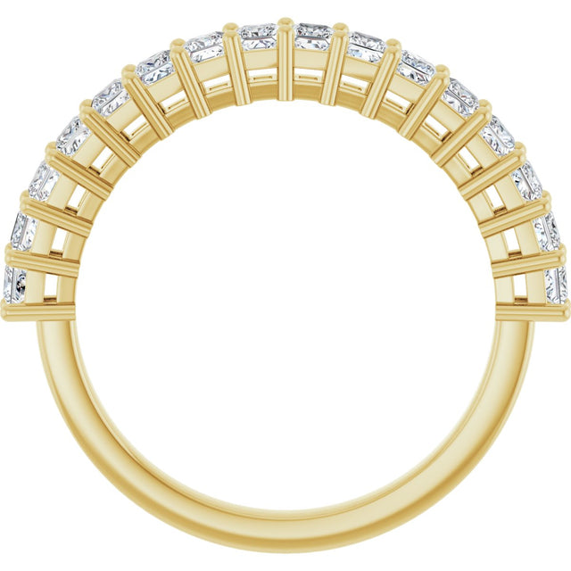 14K Gold Square Lab-Grown Diamond Shared-Prong Anniversary Band – 3/4–2 1/4 CTW - Yellow Gold - view 2