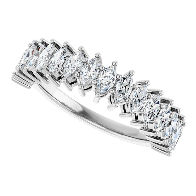 Platinum Marquise Lab-Grown Diamond Shared-Prong Anniversary Band – 1 1/8 CTW - view 5