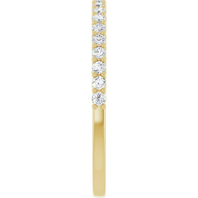 14K Gold Round Lab-Grown Diamond Shared-Prong Anniversary Band – 1/3–1/2 CTW - Yellow Gold - view 4
