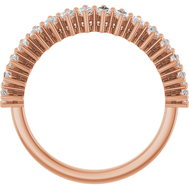 14K Gold Marquise Lab-Grown Diamond Shared-Prong Anniversary Band – 1 1/8 CTW - Rose Gold - view 2