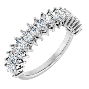 Platinum Marquise Lab-Grown Diamond Shared-Prong Anniversary Band – 1 1/8 CTW