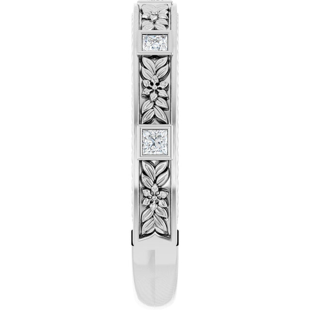 Platinum Square Natural Diamond Anniversary Band – 1/6 CTW - view 4