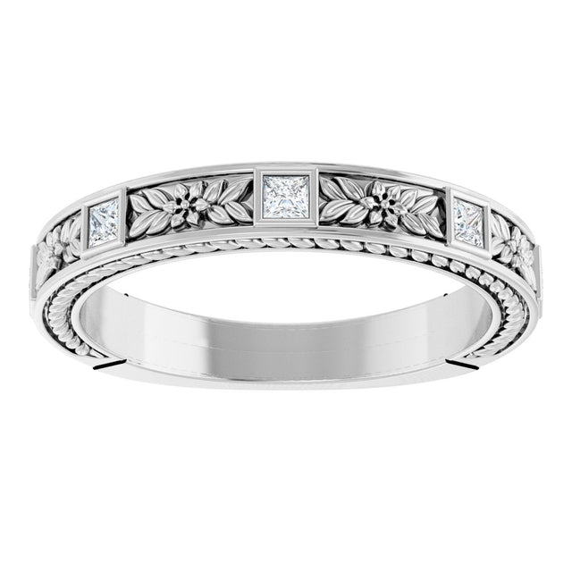 Platinum Square Natural Diamond Anniversary Band – 1/6 CTW - view 3