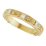 14K Gold Square Natural Diamond Anniversary Band – 1/6 CTW - Yellow Gold - view 5