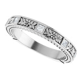 14K Gold Square Natural Diamond Anniversary Band – 1/6 CTW - White Gold - view 5