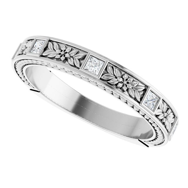 Platinum Square Natural Diamond Anniversary Band – 1/6 CTW - view 5