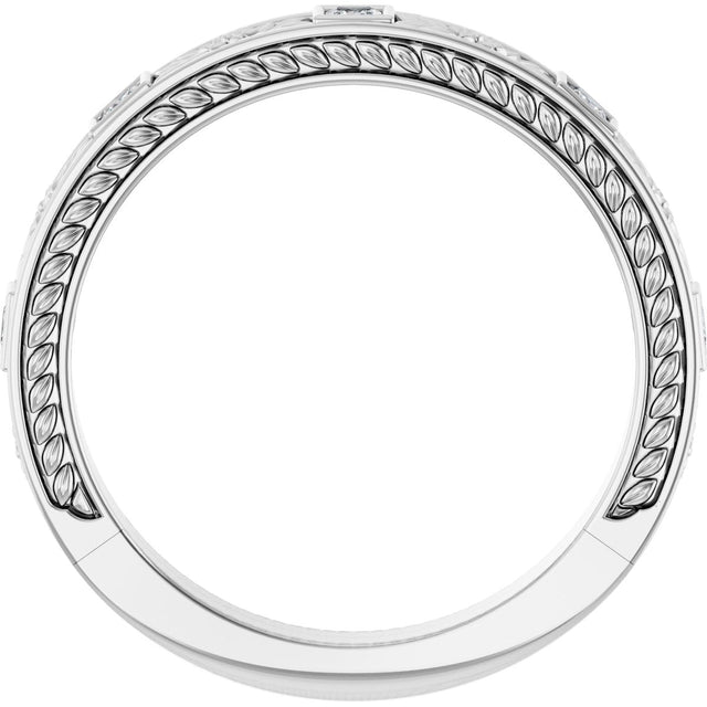 Platinum Square Natural Diamond Anniversary Band – 1/6 CTW - view 2